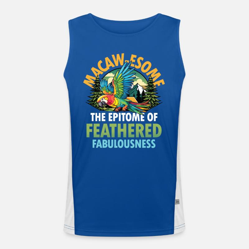 Macaw-esome Epitome of Feathered Fabulousness Funktionelles Kontrast-Tank Top für Männer 