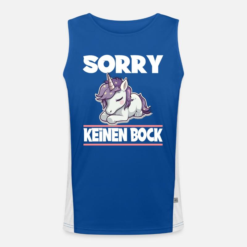 Sorry Keinen Bock Einhorn Funktionelles Kontrast-Tank Top für Männer 