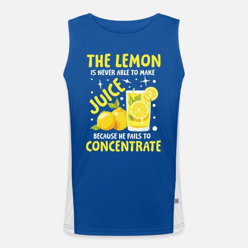 The lemon is never able to make juice Funktionelles Kontrast-Tank Top für Männer 