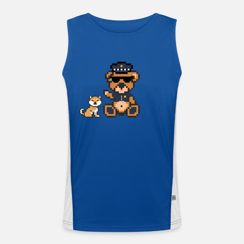 Pixel Bear Font Men's Functional Contrast Tank Top 