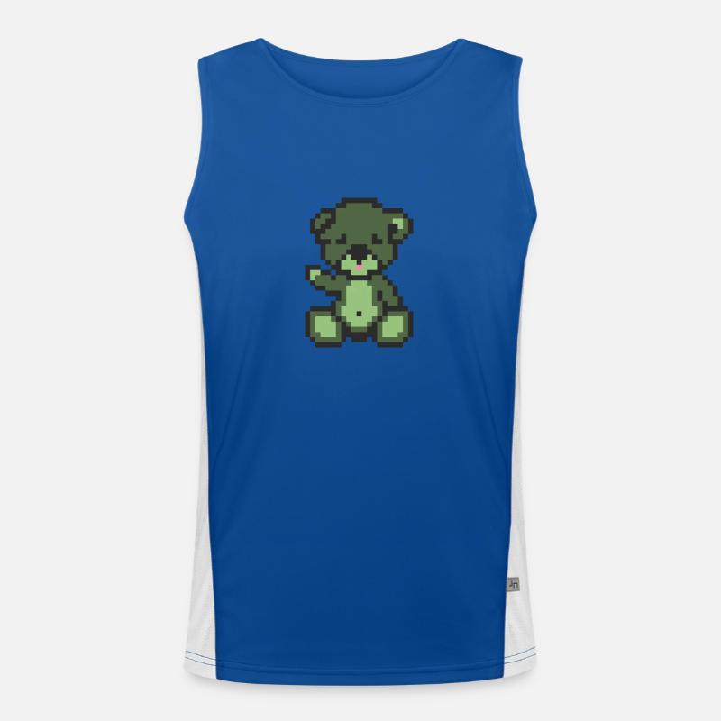 Pixel Bär Zombie Funktionelles Kontrast-Tank Top für Männer 