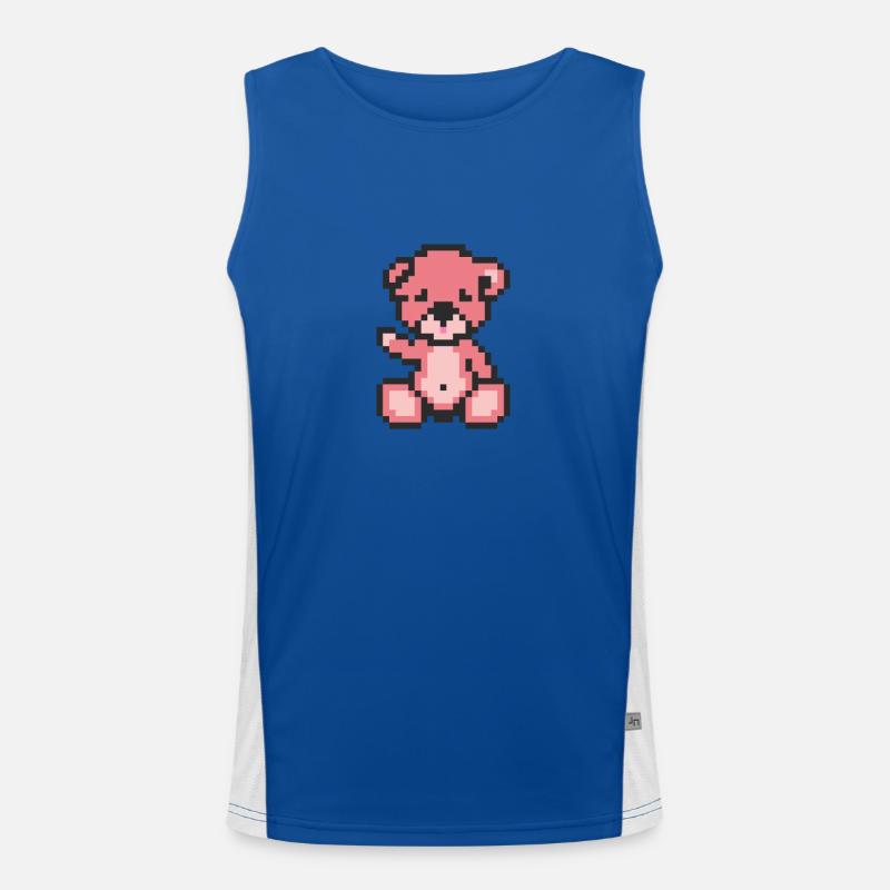 Pixelbär-Bonbons Funktionelles Kontrast-Tank Top für Männer 