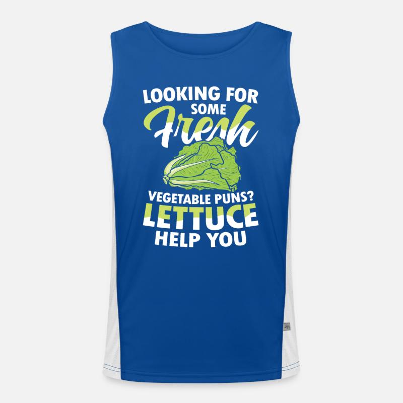 Looking For Some Fresh Vegetable Puns Lettuce Funktionelles Kontrast-Tank Top für Männer 