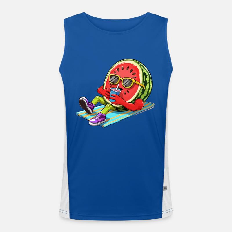 Relaxant pastèques illustration été Débardeur respirant contrasté Homme 