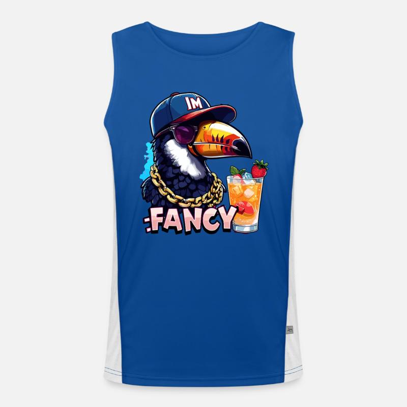 Fancy tropical toucan with style Men's Functional Contrast Tank Top 