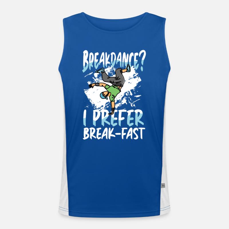 Du breakdance ? Je préfère le petit déjeuner Débardeur respirant contrasté Homme 
