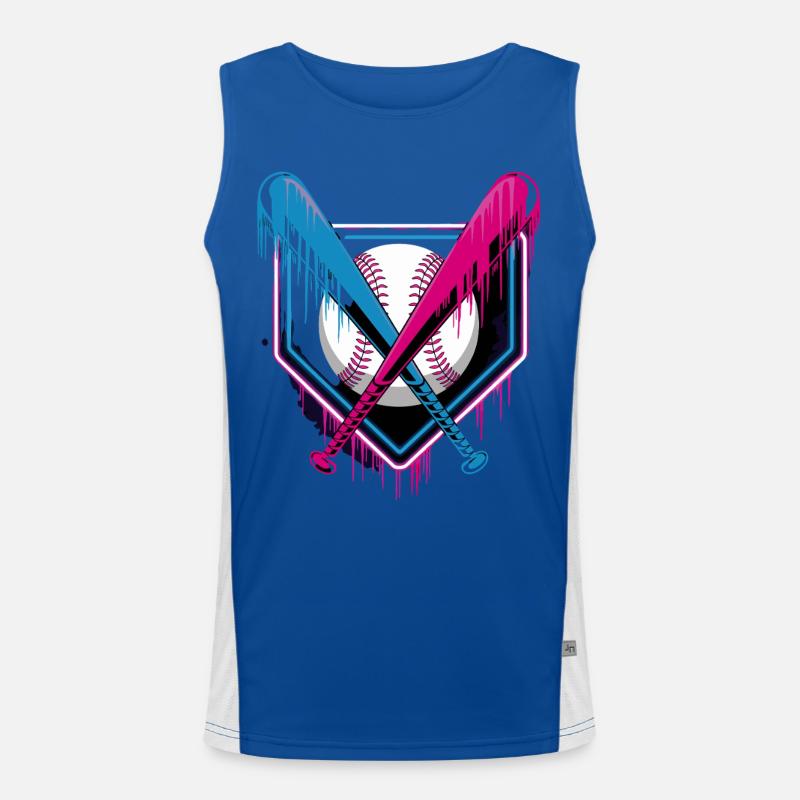 Baseball Leidenschaft Neon Stil Funktionelles Kontrast-Tank Top für Männer 