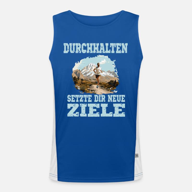 Durchhalten Setze Dir Neue Ziele Motivation Lauf Funktionelles Kontrast-Tank Top für Männer 
