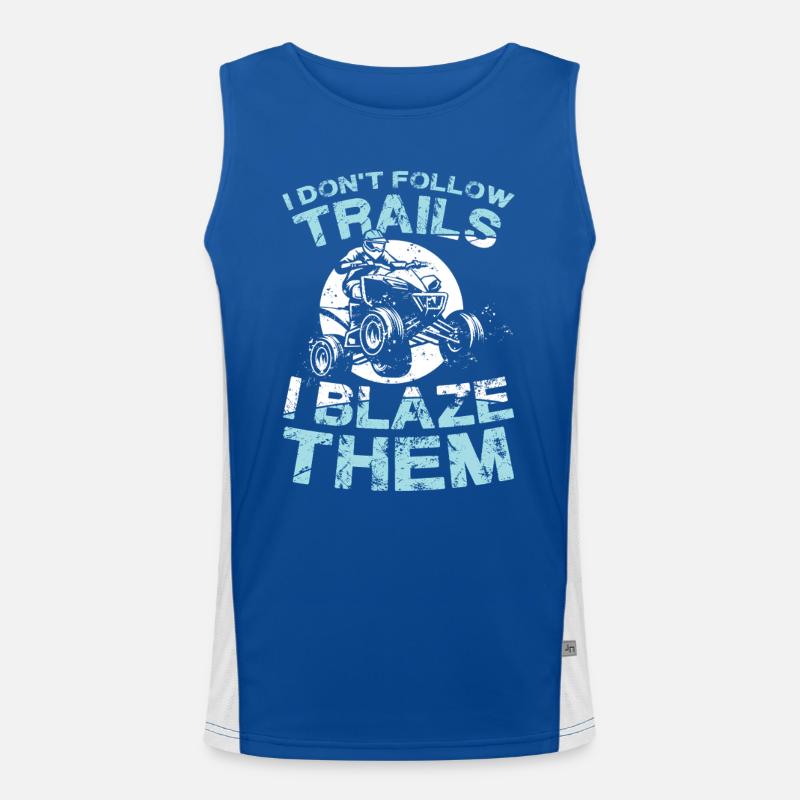 I don't follow paths, I burn them Men's Functional Contrast Tank Top 