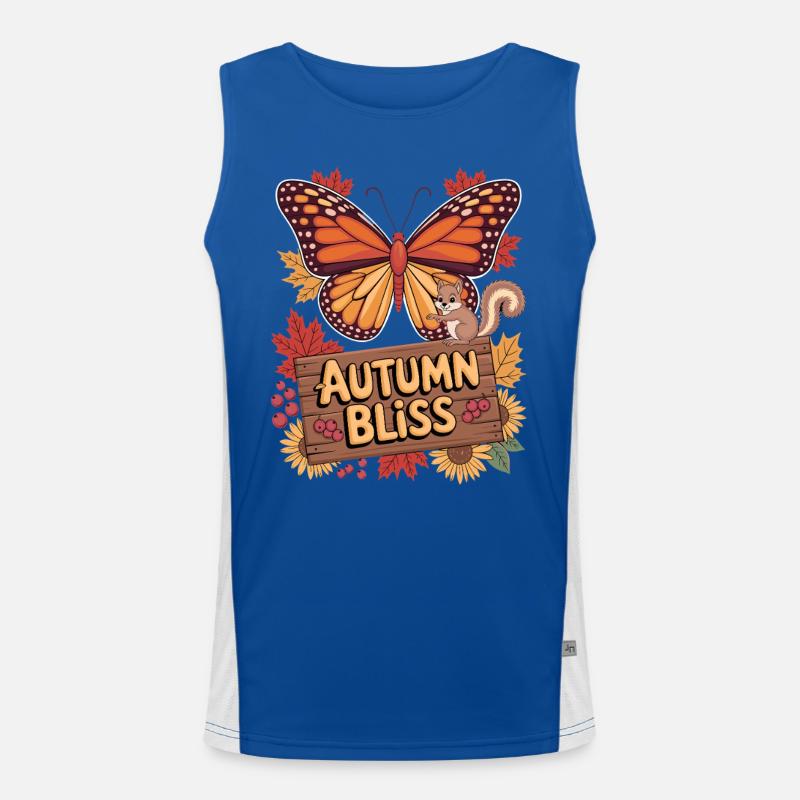 Herbstfreude Schmetterling Eichhörnchen und Funktionelles Kontrast-Tank Top für Männer 