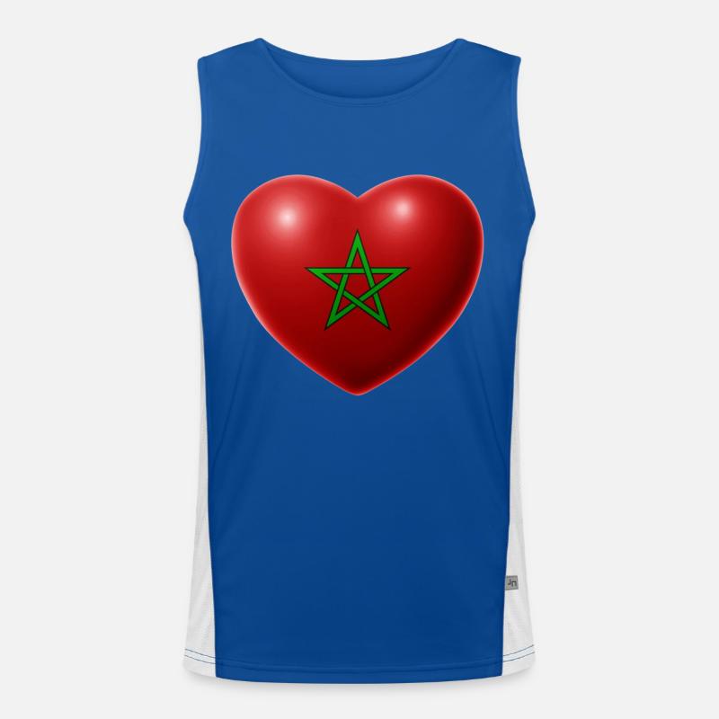 Herz (Marokko / Morocco) Funktionelles Kontrast-Tank Top für Männer 