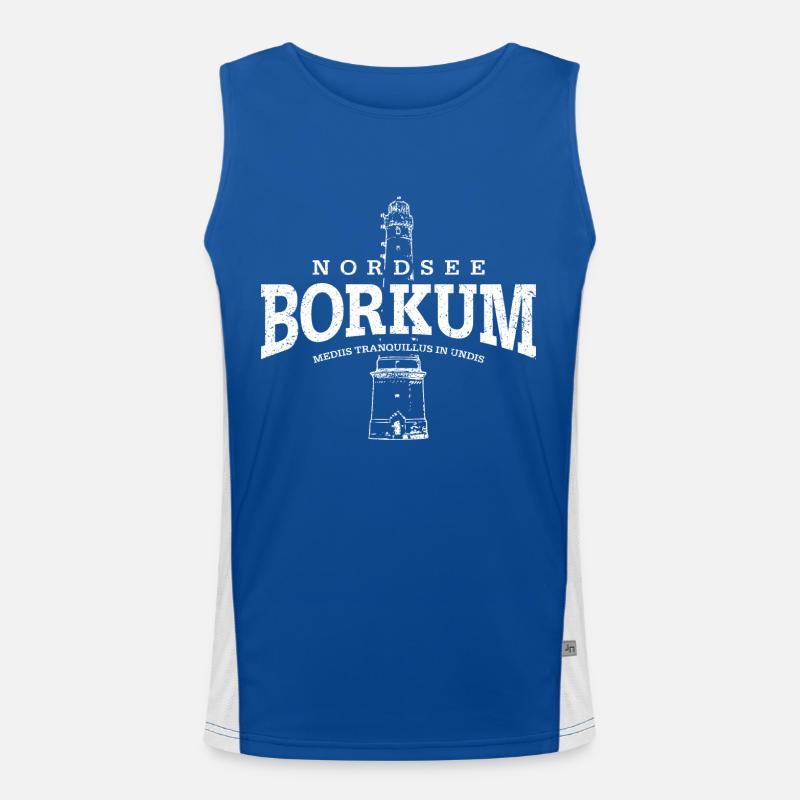 Borkum North Sea (white oldstyle) Men's Functional Contrast Tank Top 