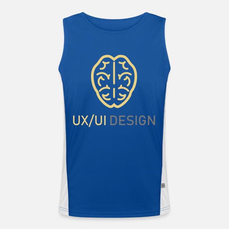 UX UI Design Logo Brain Thinking Programming Men's Functional Contrast Tank Top 