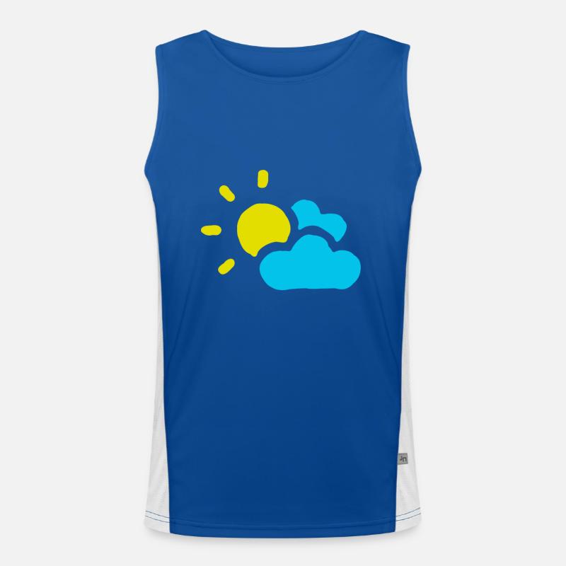 Cloudy sun clouds sky summer spring Men's Functional Contrast Tank Top 
