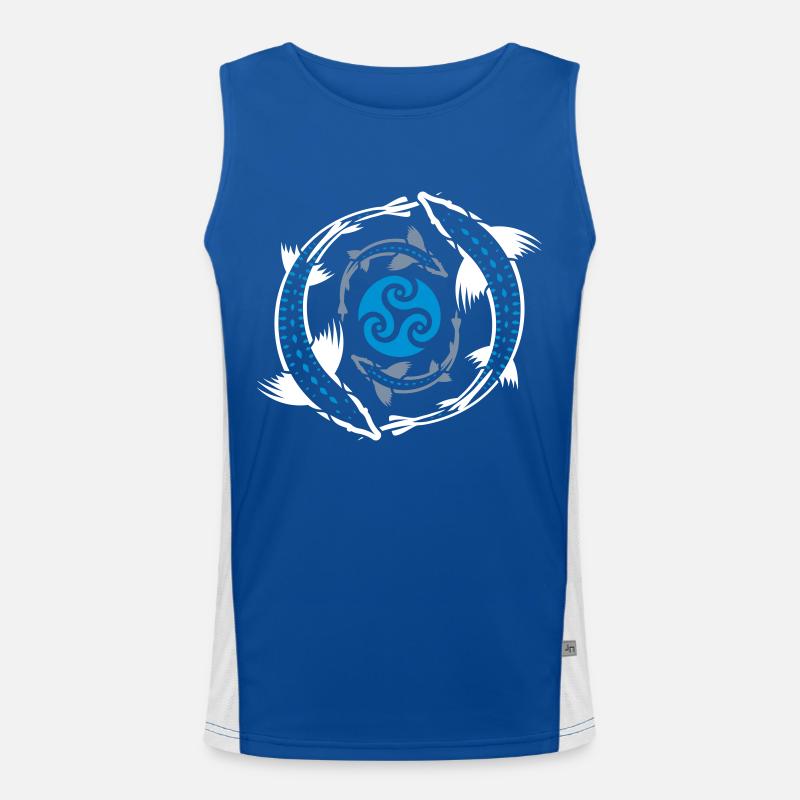 Tribal Fish Funktionelles Kontrast-Tank Top für Männer 