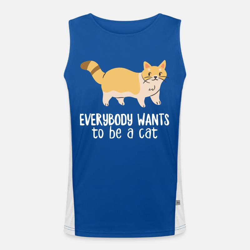 Jeder will eine Katze sein Funktionelles Kontrast-Tank Top für Männer 