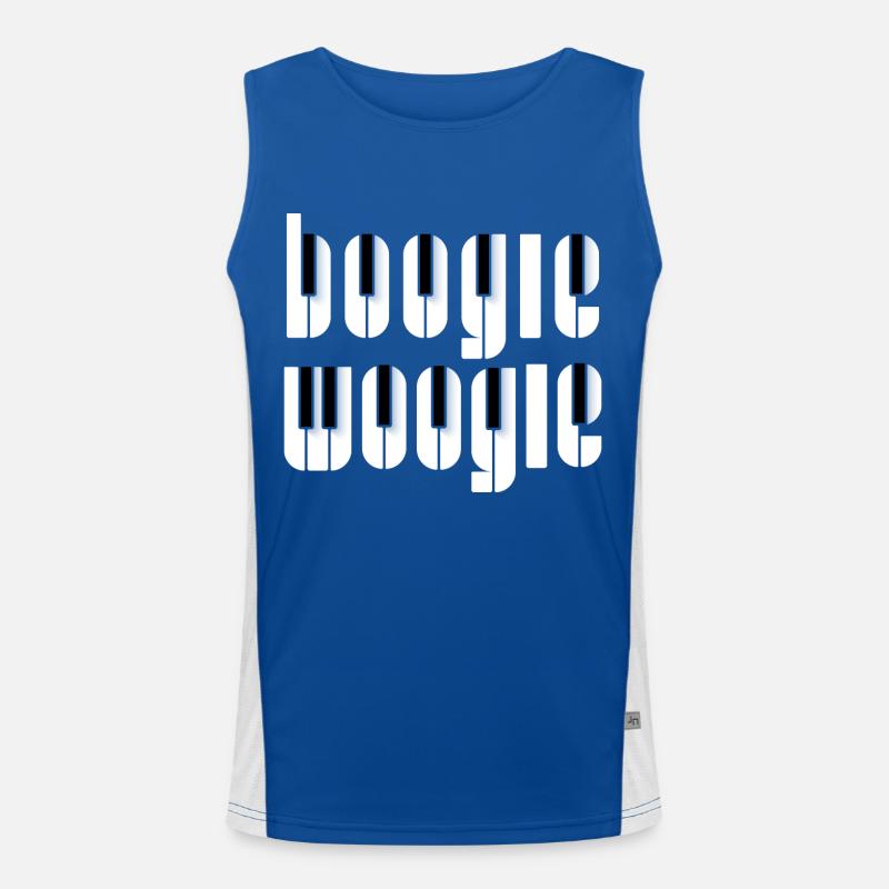 Boogie Woogie Piano keys design Men's Functional Contrast Tank Top 