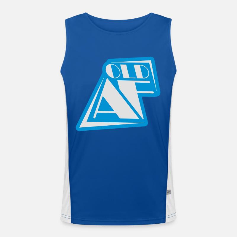 old AF Text Logo - Men's Functional Contrast Tank Top  - royal/white