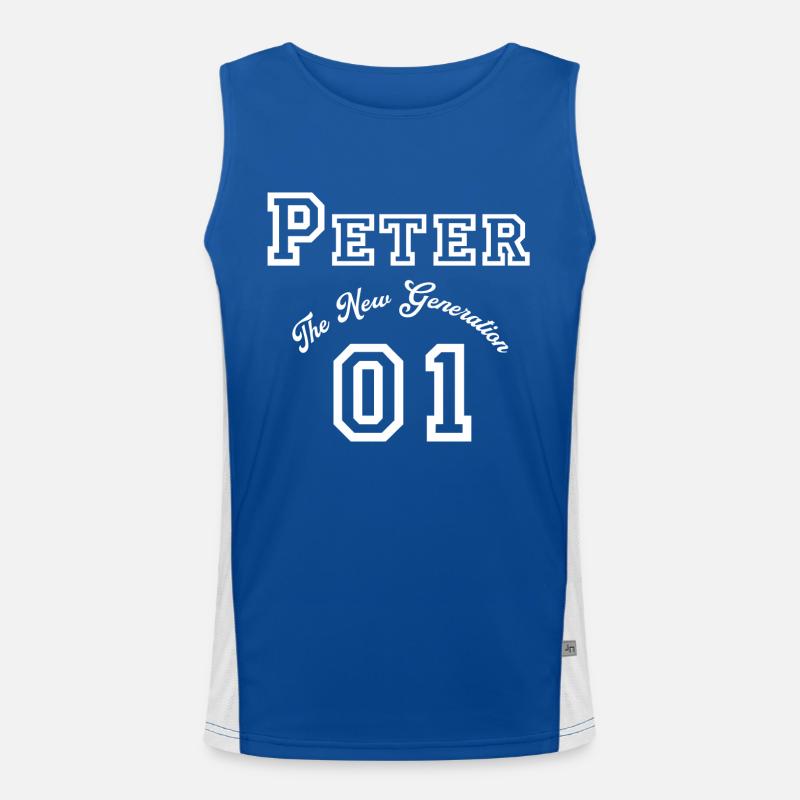 First name Peter white Men's Functional Contrast Tank Top 