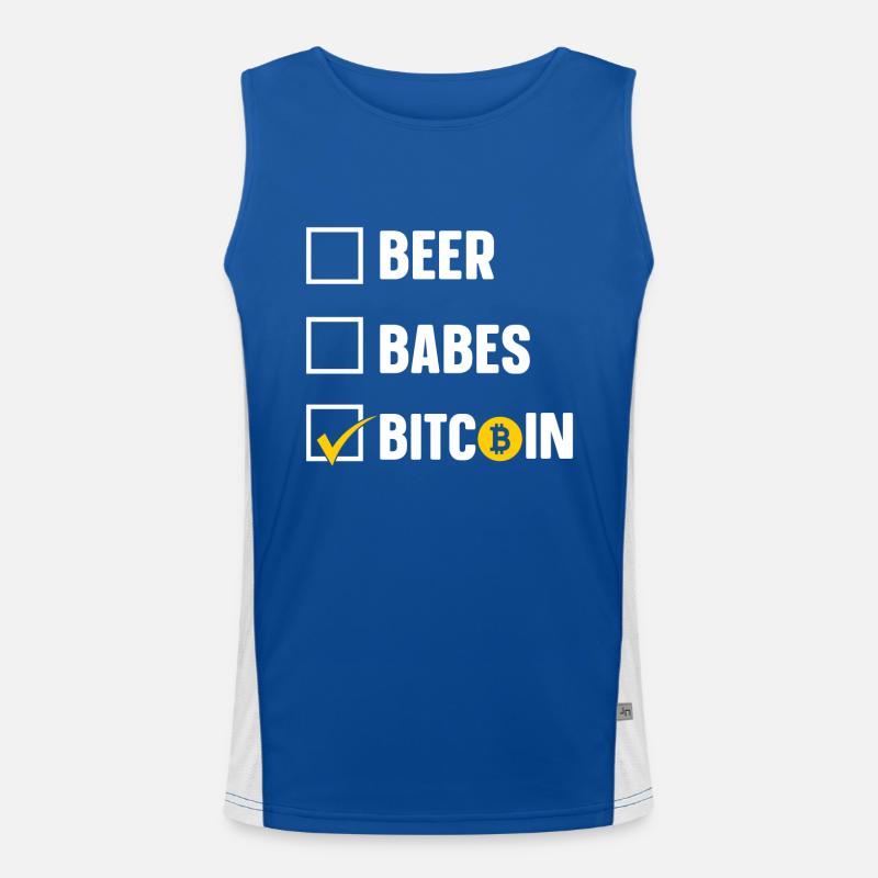 Bier Babes Bitcoin Funktionelles Kontrast-Tank Top für Männer 