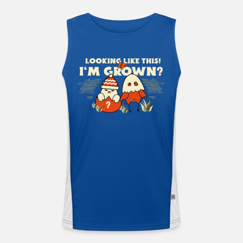 Before - After - Men's Functional Contrast Tank Top  - royal/white