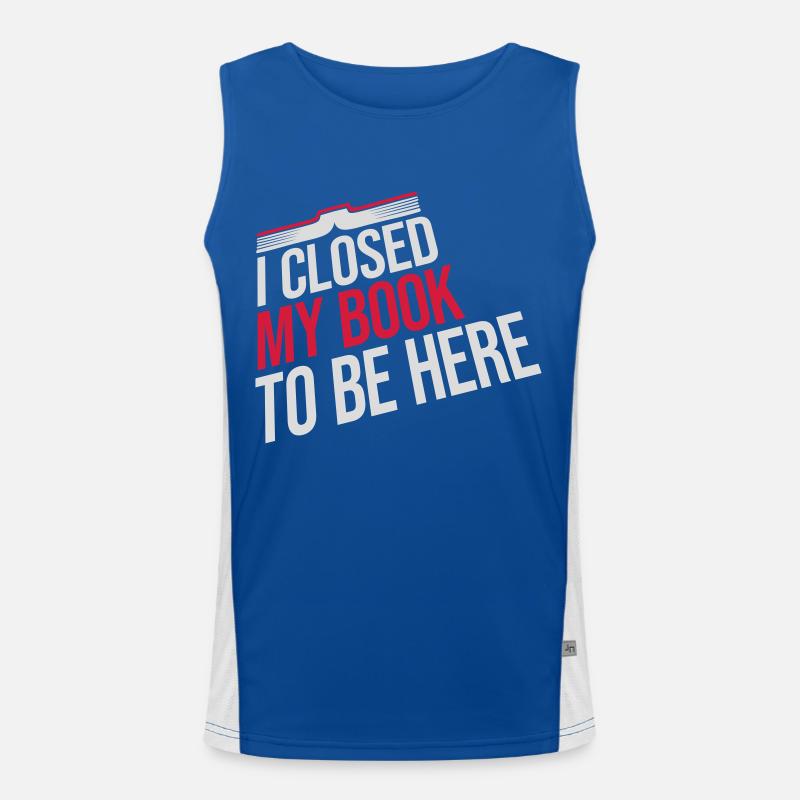 I closed my book - Men's Functional Contrast Tank Top  - royal/white