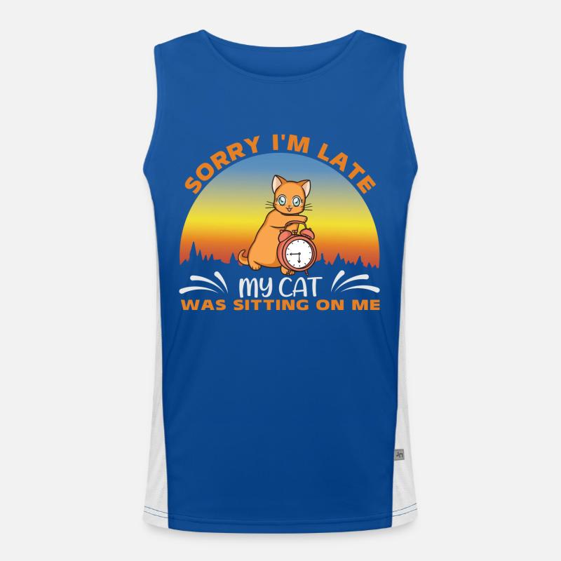 Chat mignon roux Débardeur respirant contrasté Homme 