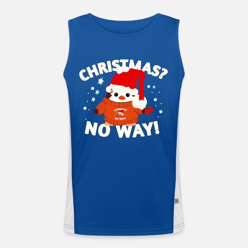 Funny Christmas Pinguin Funktionelles Kontrast-Tank Top für Männer 