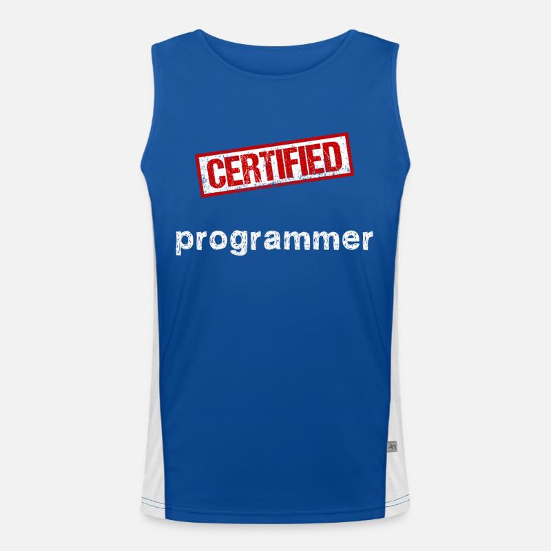 Programmer - Men's Functional Contrast Tank Top  - royal/white