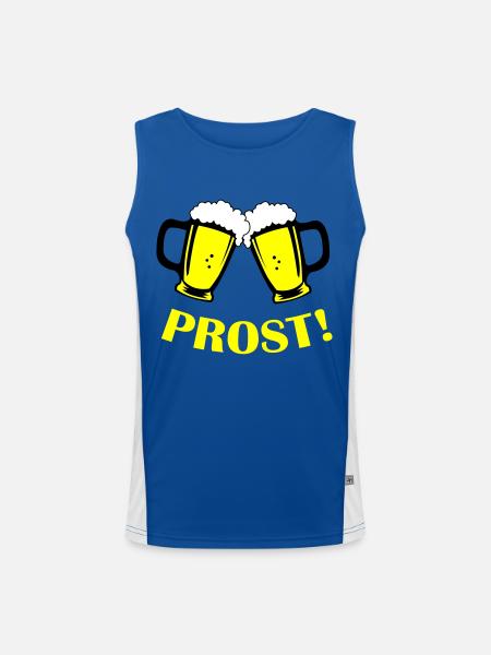 bier prost - Funktionelles Kontrast-Tank Top für Männer  - Royal/Weiß
