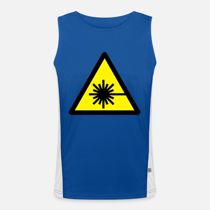 caution_laser_beam_2c Débardeur respirant contrasté Homme 