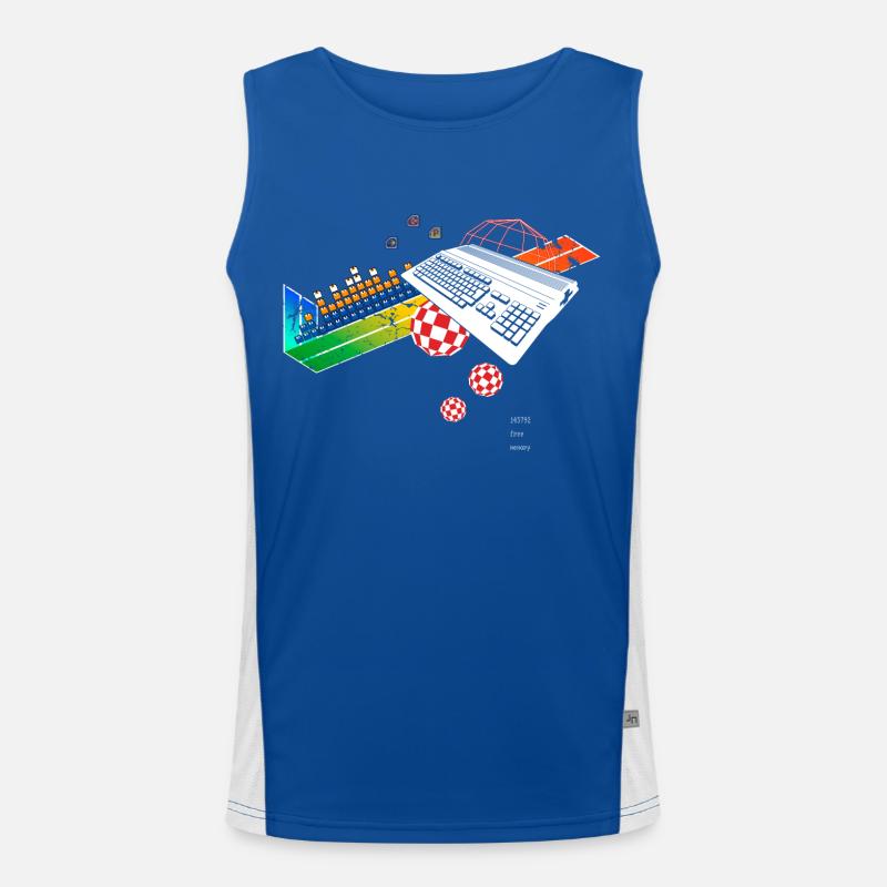 Retro Homecomputer Amigo Collage 500 Funktionelles Kontrast-Tank Top für Männer 