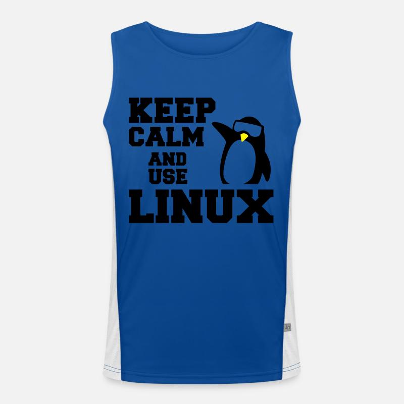 keep calm use linux Men's Functional Contrast Tank Top 