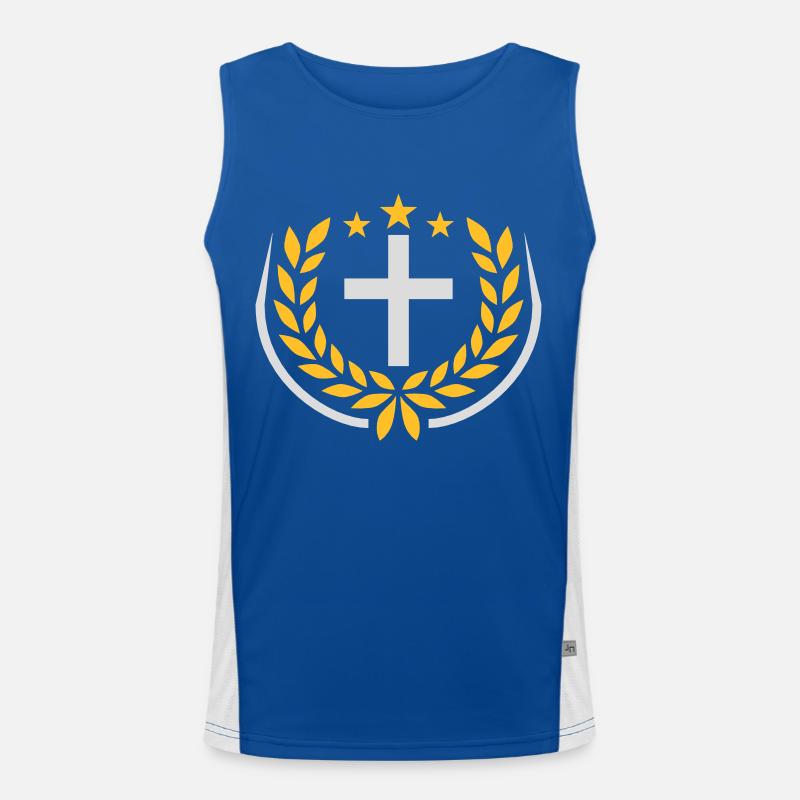 Logo de la couronne de laurier de Jésus-Christ Débardeur respirant contrasté Homme 