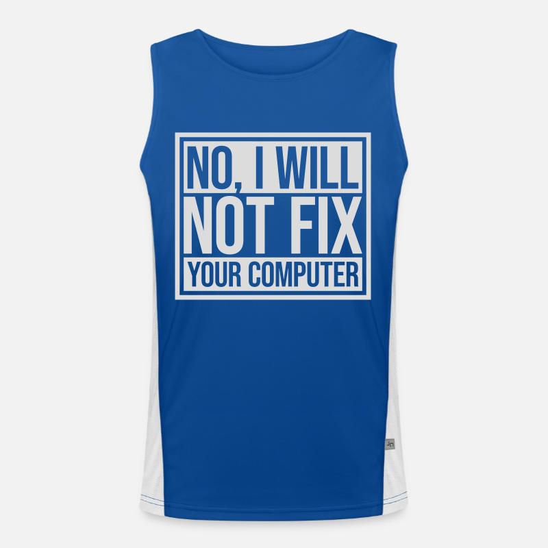 not fix your computer - Men's Functional Contrast Tank Top  - royal/white
