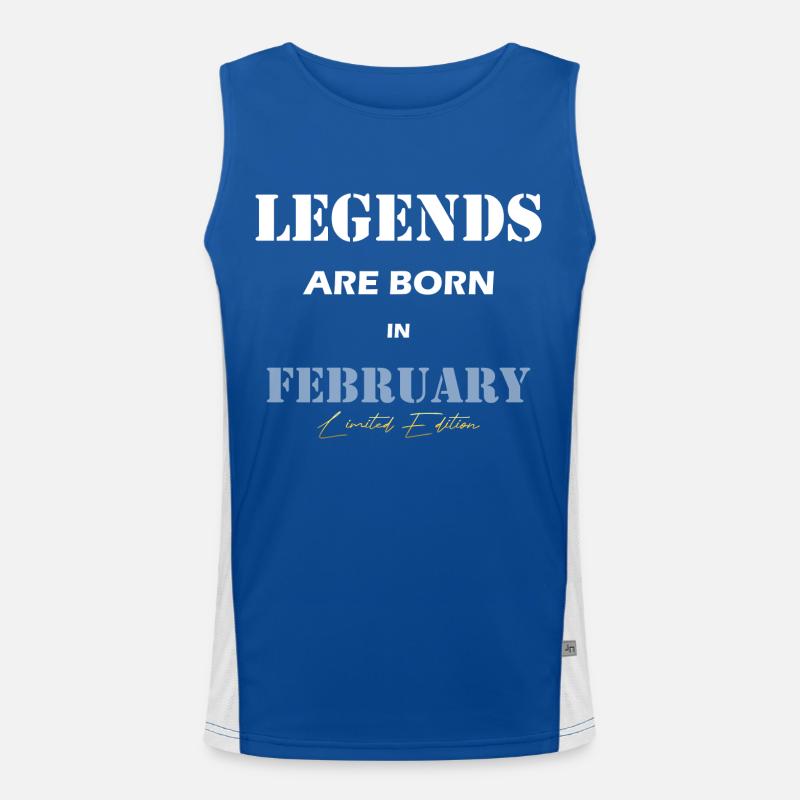 February Legends Gift white - Men's Functional Contrast Tank Top  - royal/white