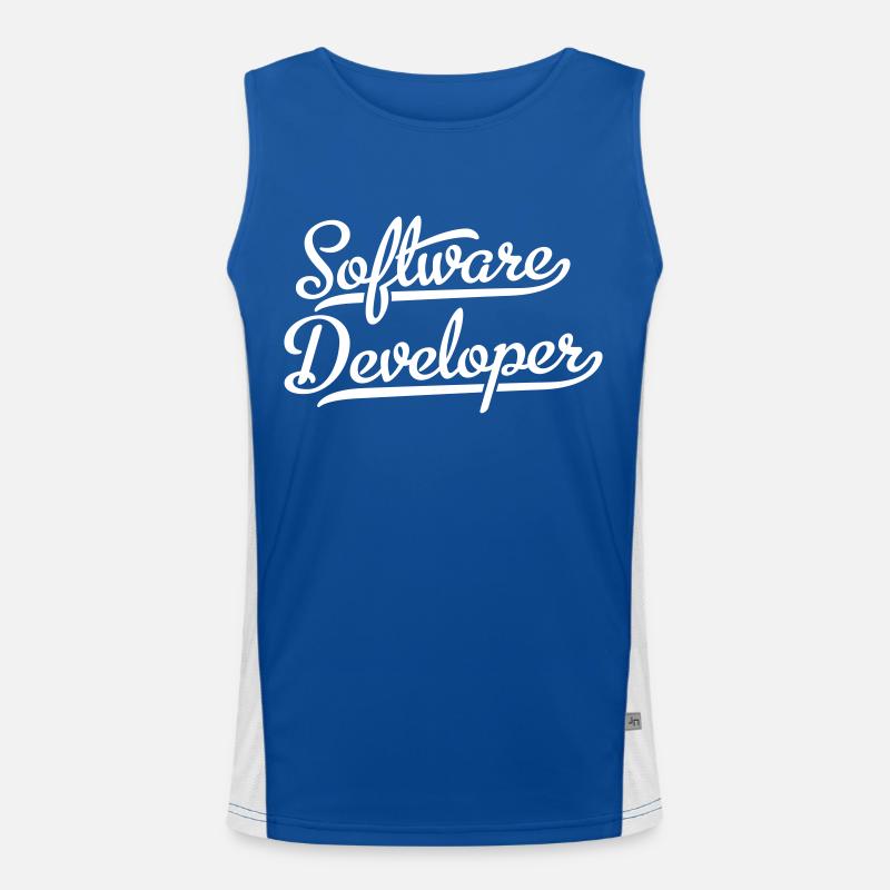 Software Developer - Men's Functional Contrast Tank Top  - royal/white
