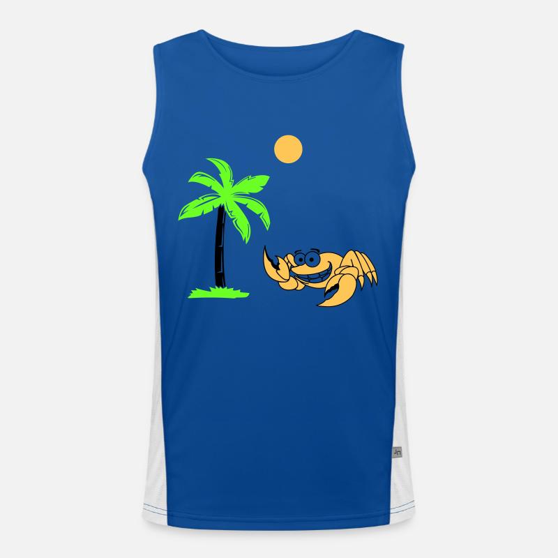 Crab Palm - Men's Functional Contrast Tank Top  - royal/white