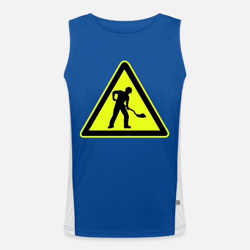 Road construction sign construction site 1 Men's Functional Contrast Tank Top 