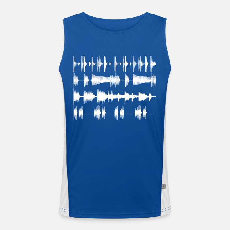 White waveforms Men's Functional Contrast Tank Top 