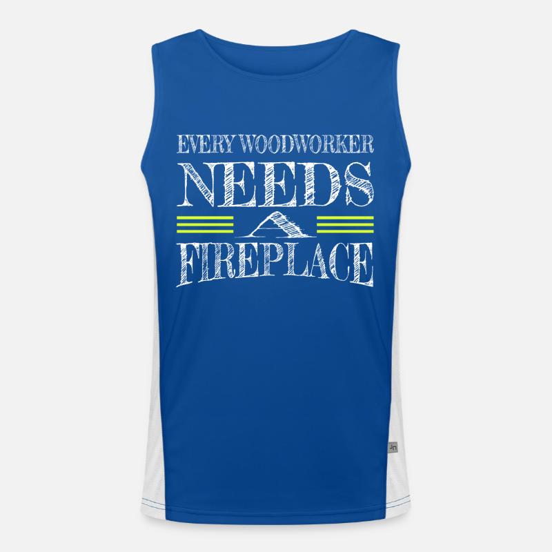 funny statement carpenter saw - Men's Functional Contrast Tank Top  - royal/white