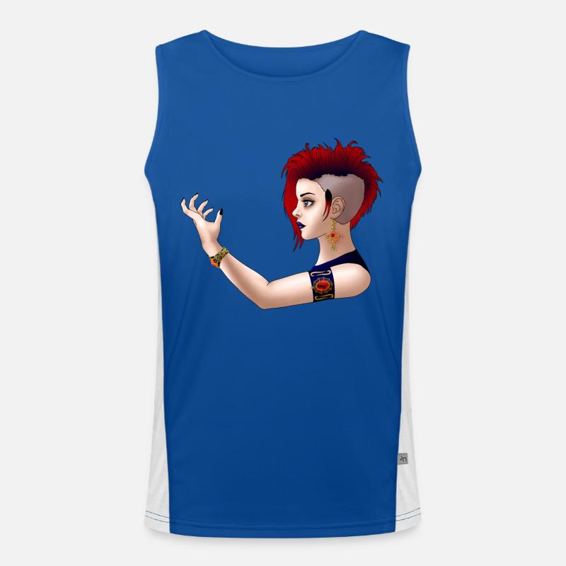 Gothic Punk Mädchen Funktionelles Kontrast-Tank Top für Männer 