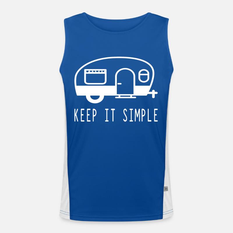 Camping Camper Keep it simple Spruch Humor Funktionelles Kontrast-Tank Top für Männer 