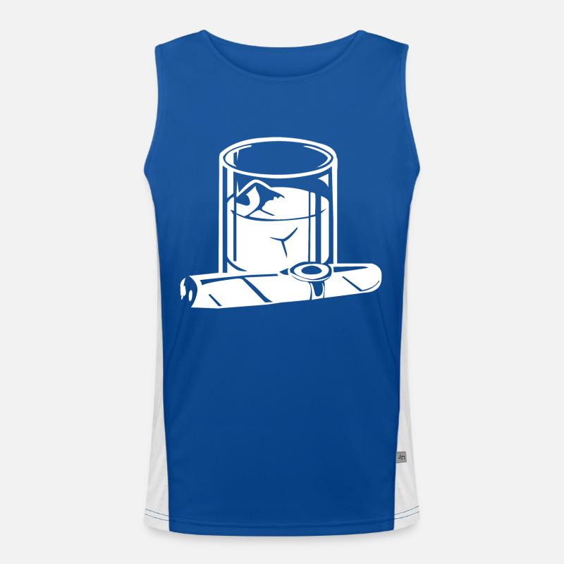 cigar2 - Men's Functional Contrast Tank Top  - royal/white