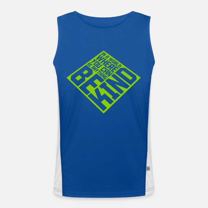 you can be kind - Men's Functional Contrast Tank Top  - royal/white