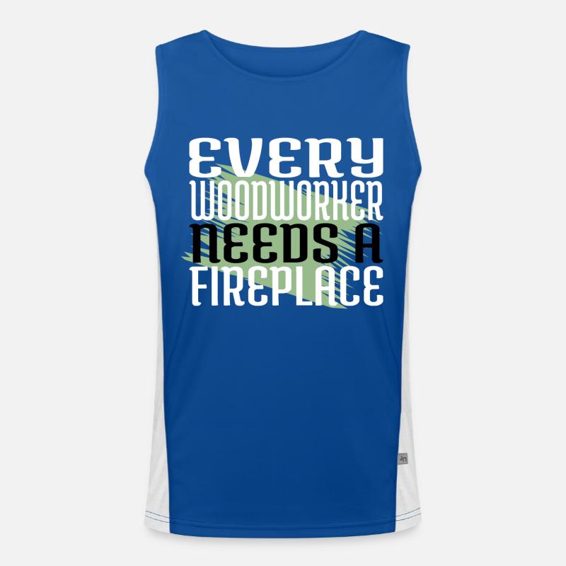 present idea carpenter funny arboriculture Men's Functional Contrast Tank Top 