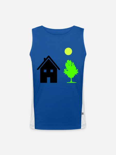 Arbre de maison - Débardeur respirant contrasté Homme  - bleu/blanc - Devant