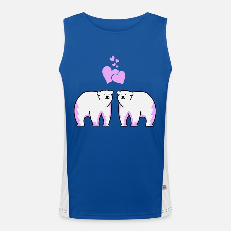 Polar bears in love - Men's Functional Contrast Tank Top  - royal/white