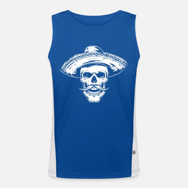 skull skull mexicans - Men's Functional Contrast Tank Top  - royal/white
