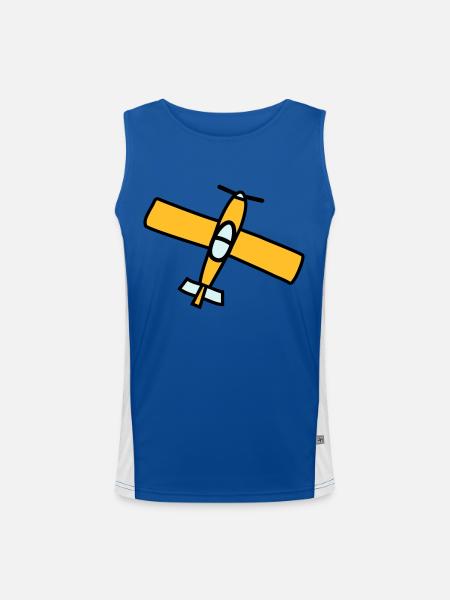 Airplane Design - Men's Functional Contrast Tank Top - royal/white